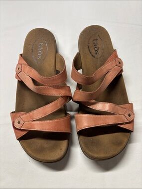 Taos Footwear Women's Multi-Strap Sandal in Coral Pink